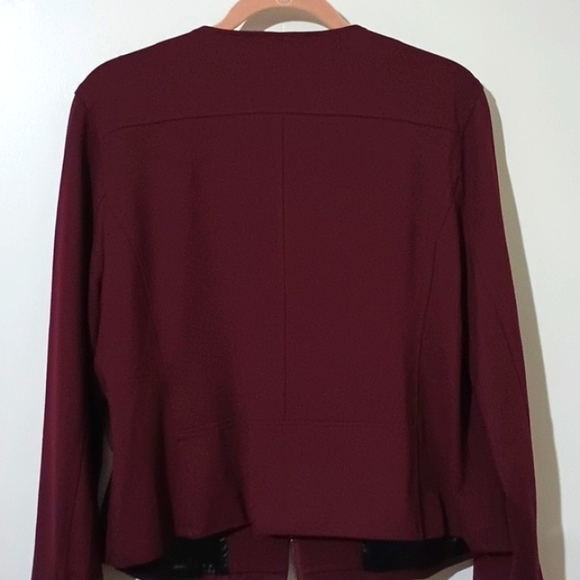 Bagatelle XL Burgundy Ponte Moto Style Jacket - Picture 6 of 9
